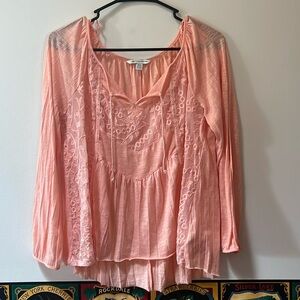 Women’s Light orange/Coral Three Quarter Length/Long Sleeve Top